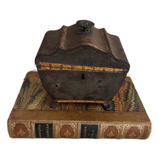 Antique Early 19th Century French Tole Sarcophagus Tea Caddy For Sale