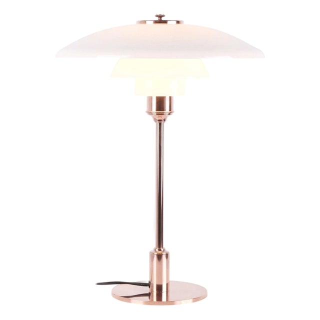 Vintage Table Lamp in Copper and White Opal by Poul Henningsen for Louis Poulsen, 2015 For Sale