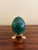Solid Malachite Egg on Neoclassical Brass Stand With Paw Feet For Sale In South Bend - Image 6 of 8