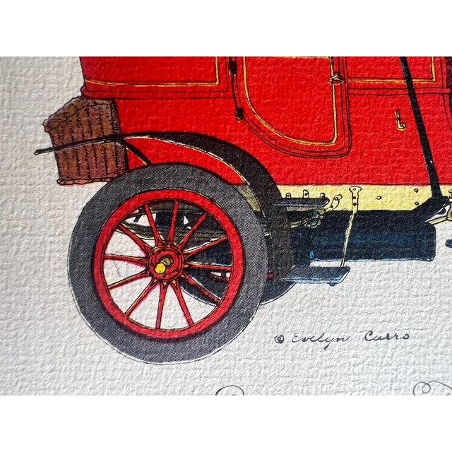 1950s Evelyn Cuero "Cadillac Surrey Type Touring Car" 1905 Automobile Print For Sale In Houston - Image 6 of 7