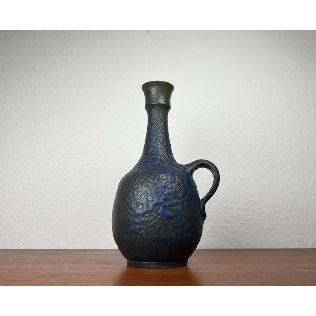 Mid-Century Modern Germany Blue Carafe Vase from Gebr. H.u.G. Claussen, 1960s For Sale - Image 4 of 18