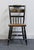 American Genuine Hitchcock Black & Gold Accent Side Chair W. Rush Seat & Hand Painted Florals For Sale - Image 3 of 11