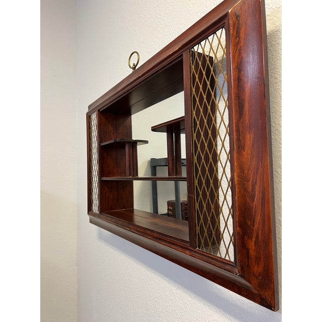 1950s 1956 Illinois Windsor Shadowbox Framed Wall Mirror For Sale - Image 5 of 11