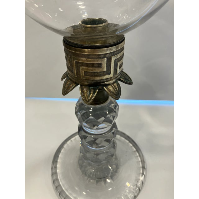 Art Deco Pair of 1980s Hurricane Lamps For Sale - Image 3 of 7