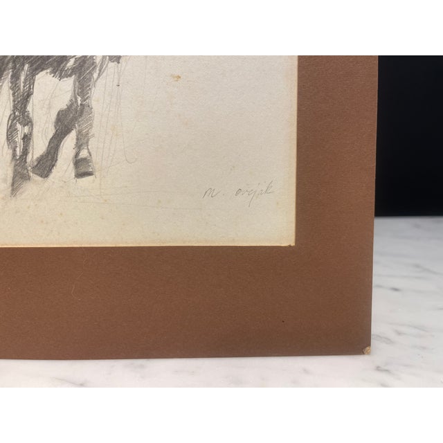 Realism Late 20th Century, Original PencilDrawing, "To the Races" Equestrian Theme, by Margaret Ovcjak For Sale - Image 3 of 3