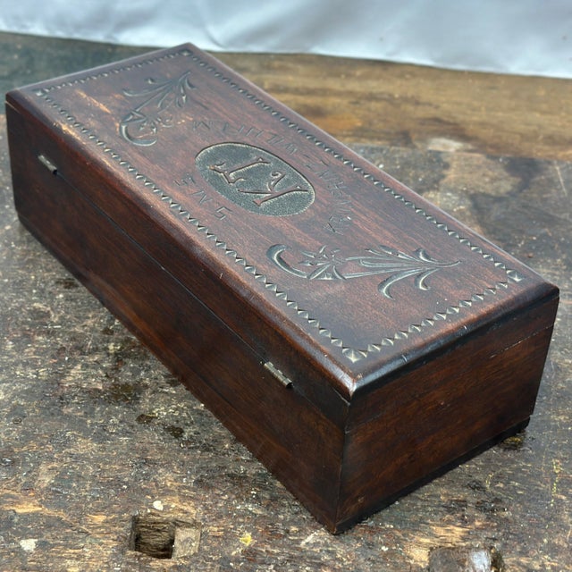 Antique Kronprinz Wilhelm Hand Carved Wooden German Trench Art Box For Sale In Philadelphia - Image 6 of 12