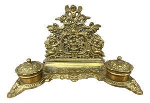 Vintage Inkwell Set in Brass
