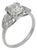 1930s Art Deco Gia 1.75 Carat Old Mine Cut Diamond Platinum Engagement Ring, Size 5.75 For Sale