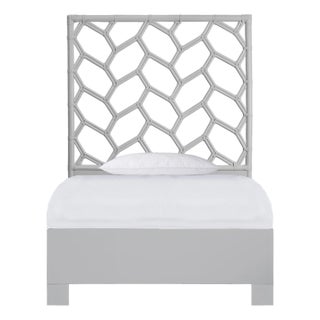 Silas Platform Bed Twin Extra Long - Light Gray For Sale