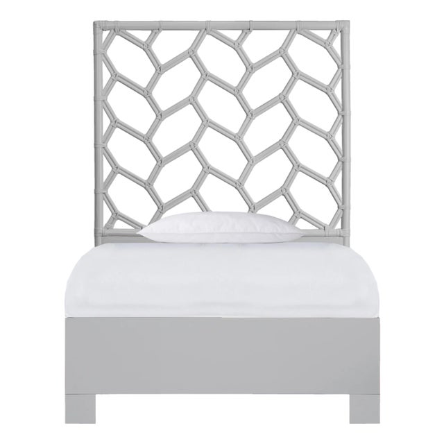 Silas Platform Bed Twin Extra Long - Light Gray For Sale