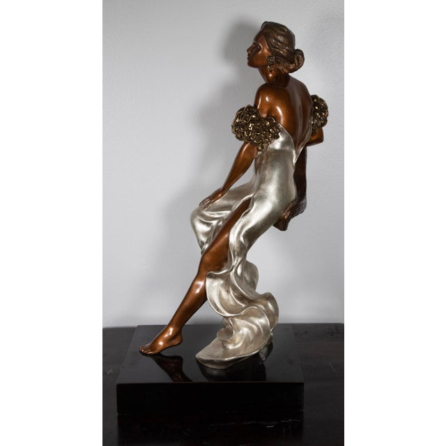 Art Deco 1980s Alice Riordan Art Deco Style Sculpture of an Woman - Signed and Numbered - 24" H For Sale - Image 3 of 7
