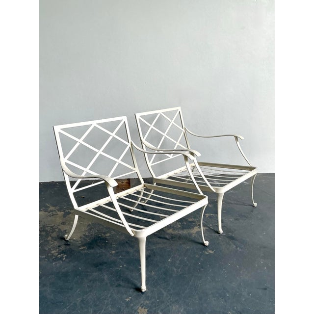 Metal Vintage Boho Cast Aluminum “Florentine” Lounge Chairs After Brown Jordan For Sale - Image 7 of 11