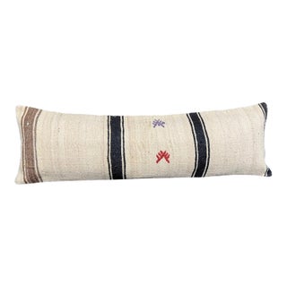 Turkish Hemp Pillow Cushion Natural Beige Black Cushion Cover 14x45 For Sale