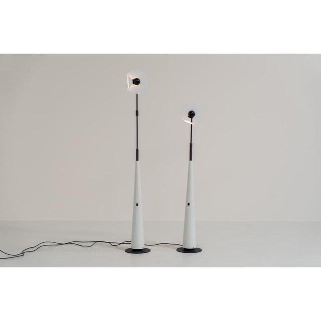 Stunning pair of “Club 1095” floor lamps by Giuseppe Ramella for Arteluce (Italy, 1980s). A beautiful example of Italian...
