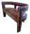 African Hardwood and Leather Two‑seater Settee, 1960s For Sale