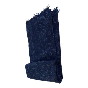 Vintage African Indigo Bondoukou Cloth Textile I Coast 41" by 56"