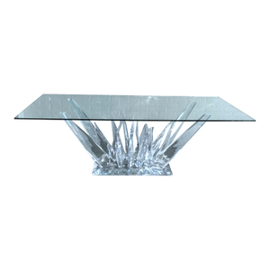 Shlomi Haziza Signed Coffee Table Lux Lucite Glass Top