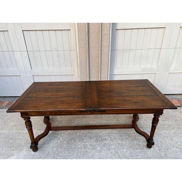 Antique English Oak Refectory Dining Table Jacobean Double Leaf 10 ft. c1930. Direct from England, a magnificent antique...
