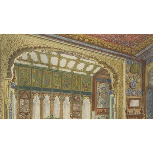 French Artist, Oriental Splendours: Two Historic Interior Views from Fin-de-Siècle, 1900s, Print For Sale - Image 6 of 10