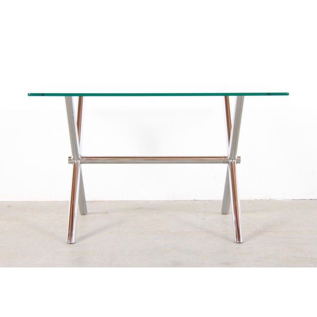 Mid Century Modern Chrome & Glass X Base Side / Occasional Table Chairish