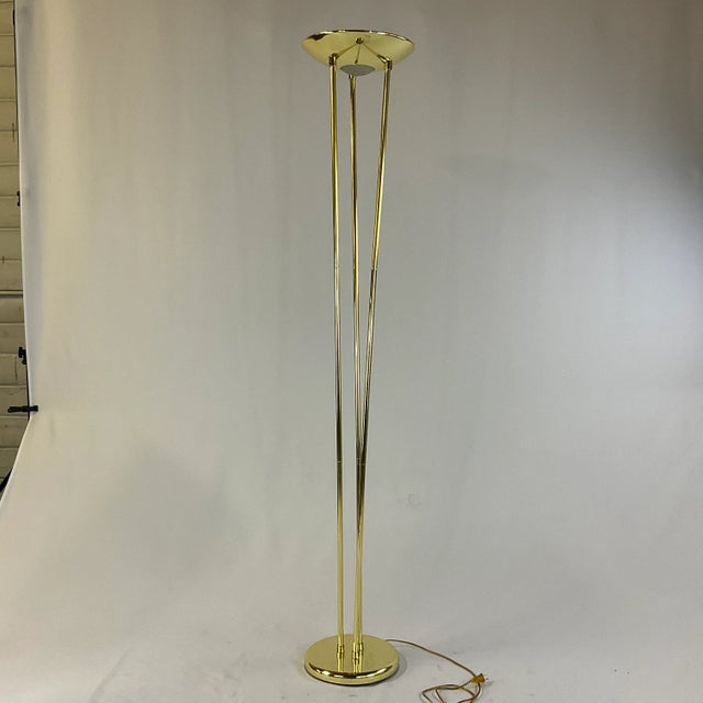 1970s Vintage Modern Art Deco Torchiere Halogen Bulb Floor Lamp. For Sale - Image 10 of 10