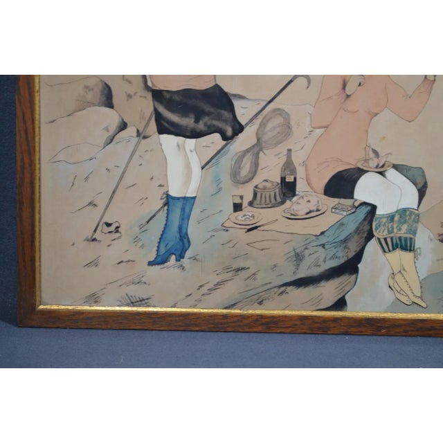French School of the 20th Century “The Mountaineers’ Picnic” For Sale - Image 9 of 10