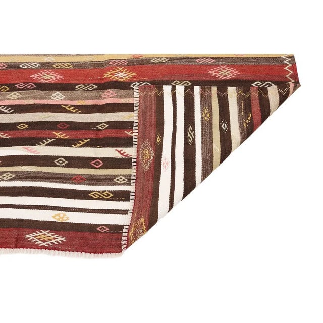 Mid 20th Century Mid 20th Century Striped Vintage Kilim Rug For Sale - Image 5 of 7