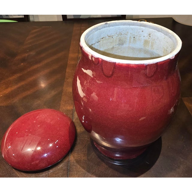Chinese Sang De Boeuf (Oxblood) Glaze Jar For Sale - Image 4 of 6