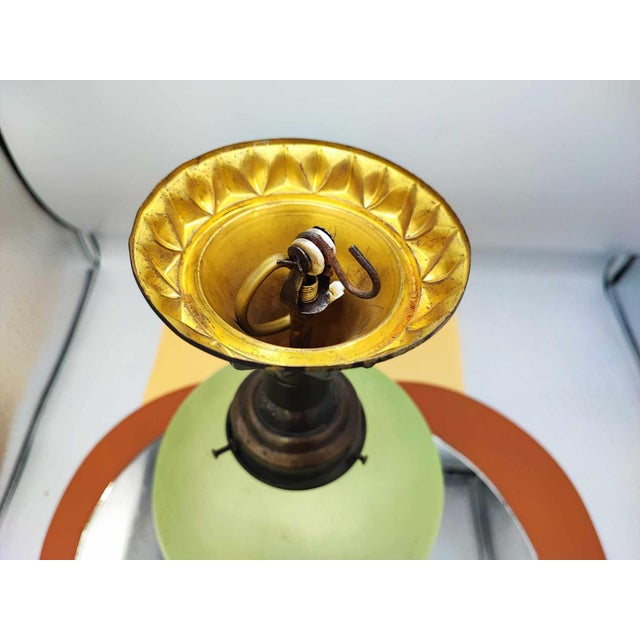 Art Deco Brass Ceiling Lamp, 1920s For Sale - Image 4 of 7