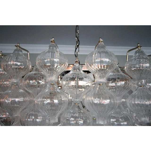 Not Yet Made - Made To Order Custom Adesso Imports Modern Murano Clear Glass Tulip Chandelier For Sale - Image 5 of 9