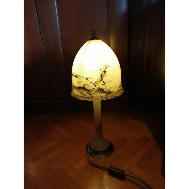 Art Nouveau Early 20th Century Art Noveau Glass Table Lamp For Sale - Image 3 of 5