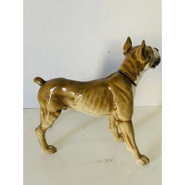 1930s Glazed Porcelain Dog Sculpture For Sale - Image 4 of 4