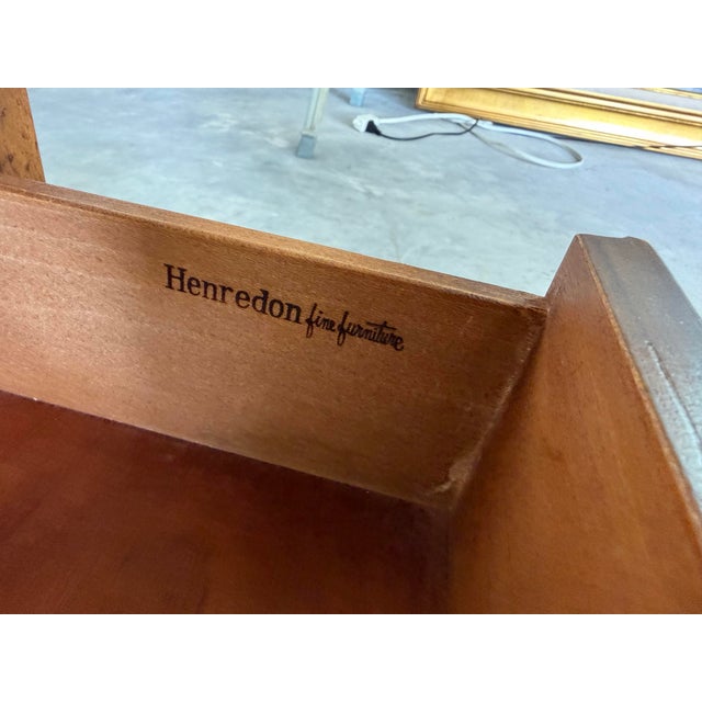 Vintage Henredon Hexagonal and Square Accent End Tables With Brass Details – A Pair For Sale - Image 9 of 12