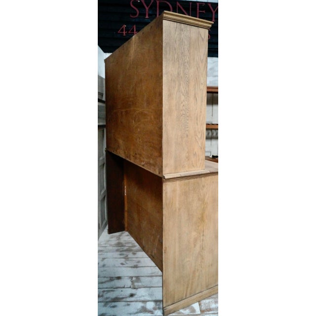 Brown Victorain Country Kitchen Washed Oak Pigeon Hole Cabinet, 1880s For Sale - Image 8 of 13