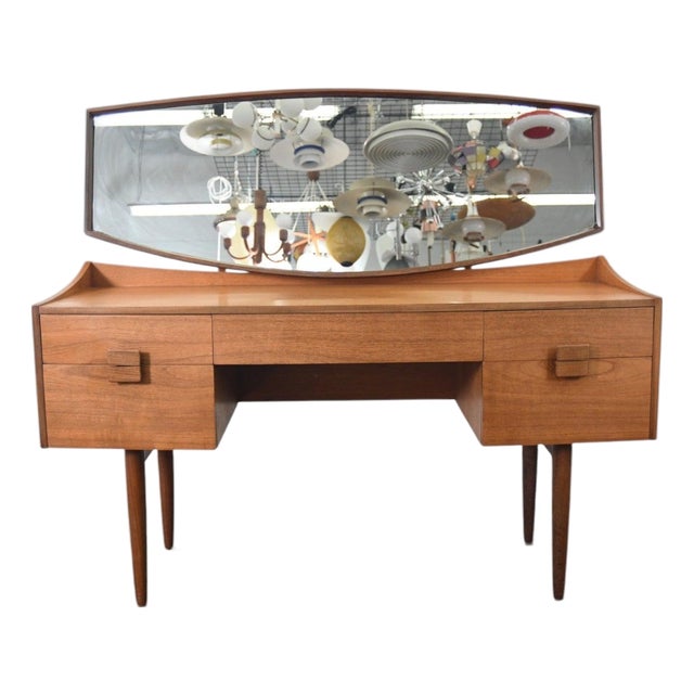 Rare Ib Kofod Larsen "Danish Range" Vanity in Teak + Rosewood For Sale