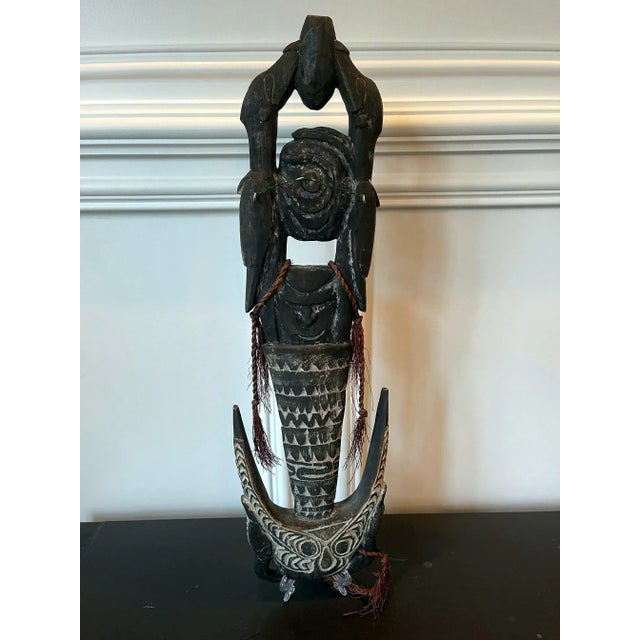 Carved Wood Hook Figure Papua New Guinea For Sale - Image 12 of 13