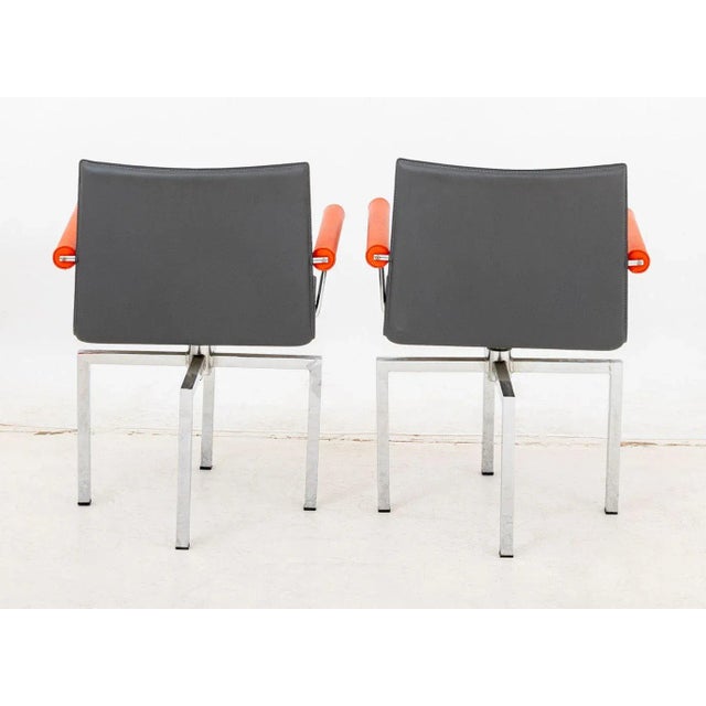 Late 20th Century Il Loft "hi.02" Hils Leather Swivel Armchairs, Pair For Sale - Image 5 of 6