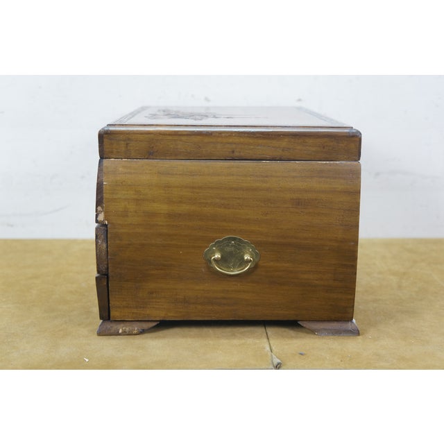 Late 20th Century Japanese Camphorwood Brass Okinawa Pagoda Jewelry Chest Box 17" For Sale - Image 4 of 18