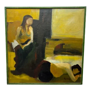 1950's Oil Painting on Canvas "Morning Sun" by Duplenty