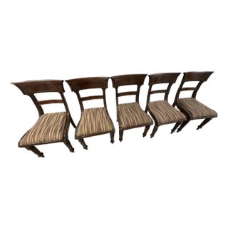 Set of 5 Empire-Style Dining Chairs - Refinished - Good Condition For Sale