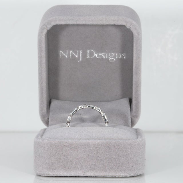 1.4Ct Lab Grown Diamond Band With 9 Lab Diamonds in Solid 14k Gold, Size 6.75 For Sale - Image 4 of 9