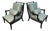 Mid-Century Chinese Chippendale Style Ebonized Bamboo Lounge Chairs by LaCor For Sale
