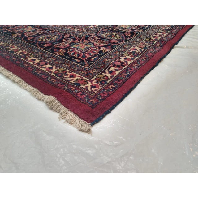 Maroon 1950s Vintage Signed N.East Persian Khorassan Rug For Sale - Image 8 of 9