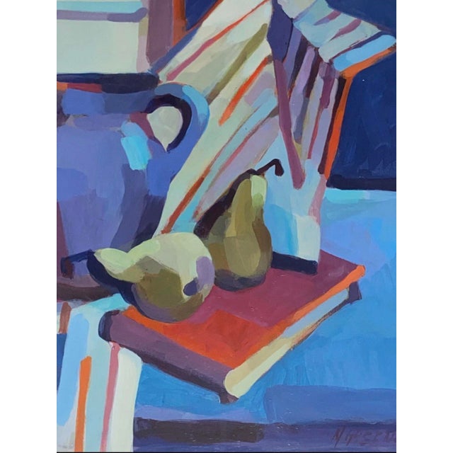 1990s 1993 Nancy Greene Modernist Still Life Painting For Sale - Image 5 of 12