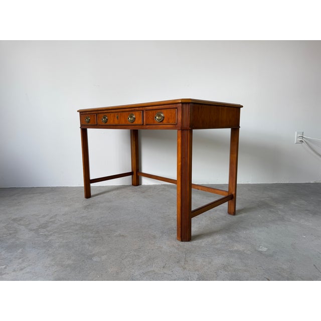 Vintage Drexel Traditional Writing Desk With Brass Handles For Sale - Image 4 of 18