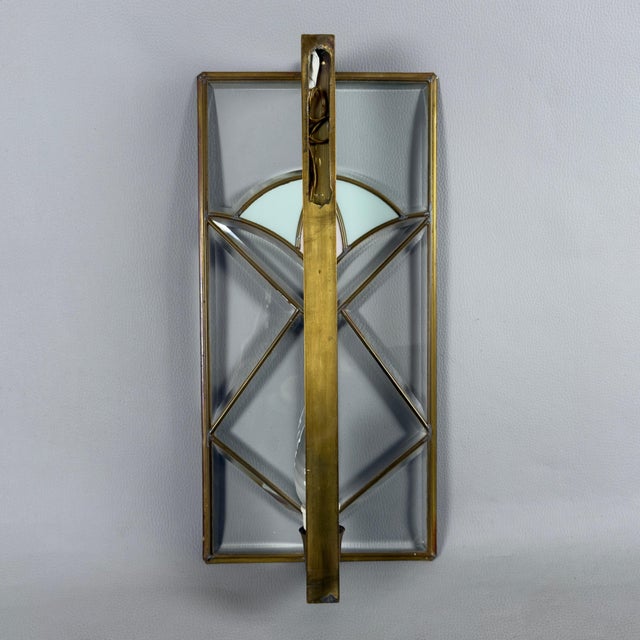 Liberty Wall Lamp in Brass and Cut Glass, 1950s For Sale - Image 4 of 10