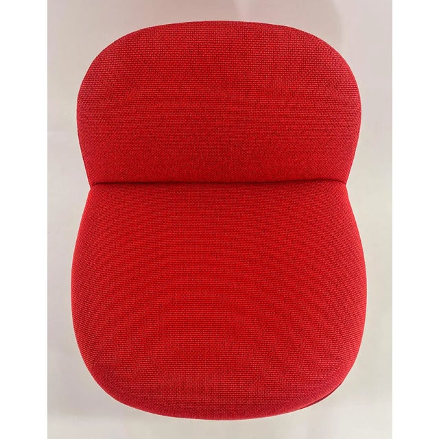 Modern Studio Tk Custom Red Knit Fabric Slipper Chair or Pouf With Back, a Pair For Sale In New York - Image 6 of 13