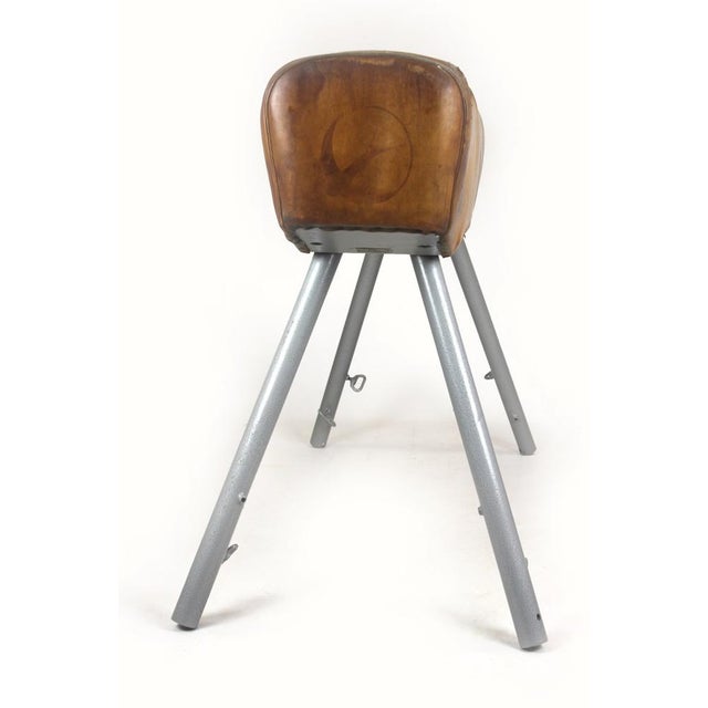 Industrial Vintage Gymnastic Pommel Horse in Leather, 1950s For Sale - Image 3 of 18