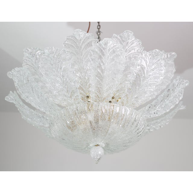 1970s Taormina, Large Size Murano Clear Trasparent Vintage Glass Ceiling Light For Sale - Image 6 of 15