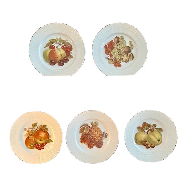 1980s Set of 5 Fruit Plates 8" Germany Hutschenreuther For Sale